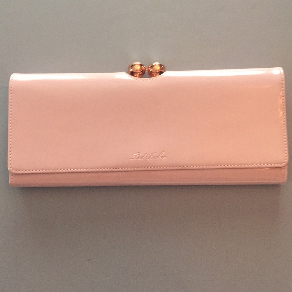 Gorgeous Ted Baker pink patent leather clutch.